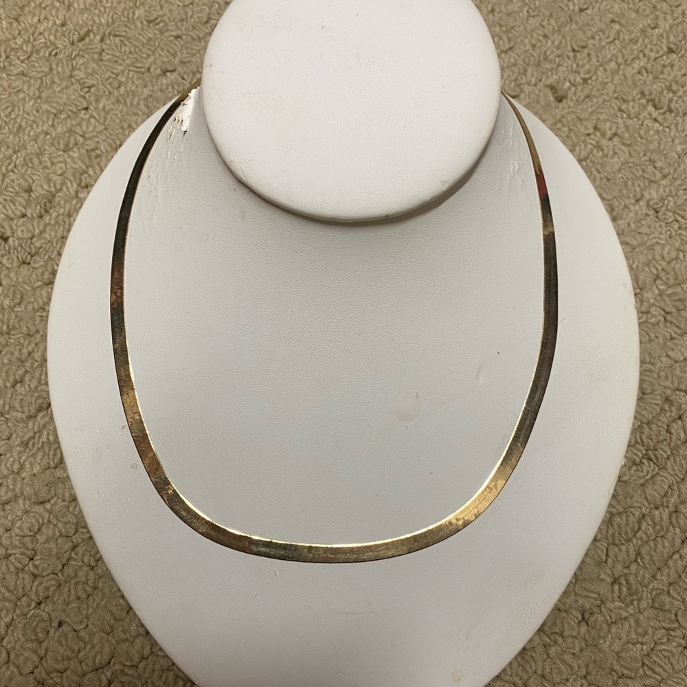 10k solid gold 5 mm thick herringbone chain made in Italy